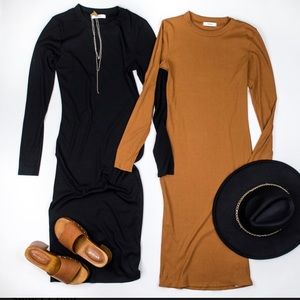 Mustard colored long sleeve dress